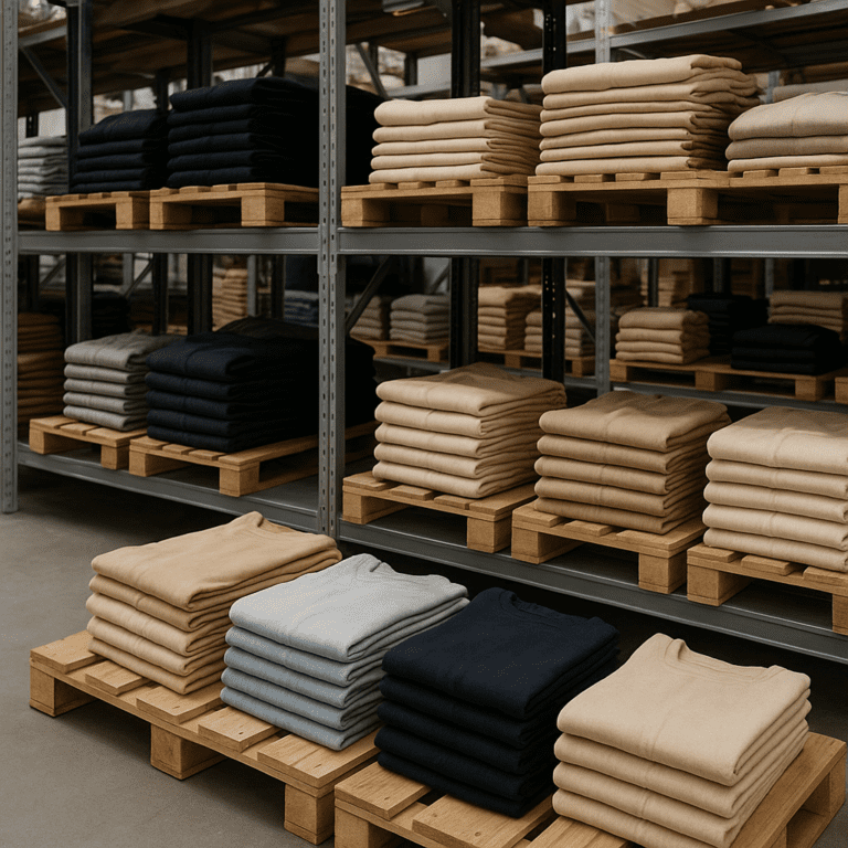 Palety w magazynach mody: jak zorganizować przestrzeń dla odzieży?